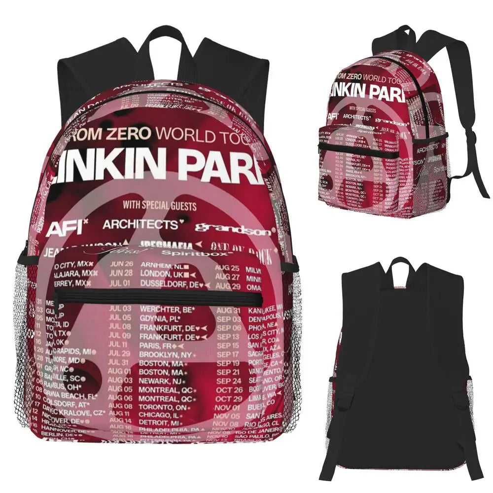 L-Linkin-S P-Park-S Band Student Backpack School Bag Hiking Travel Daypack for Boys Girls Fashion Bookbag Shoulder Bags