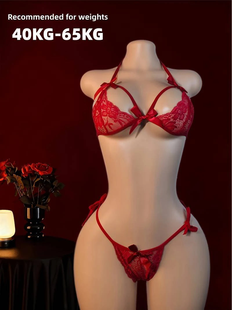 Women's Sexy Set Womens Underwear Exotic Lace Bra Briefs Set Embroidered Print Brassiere Lingerie Set Push Up Thin Bralette