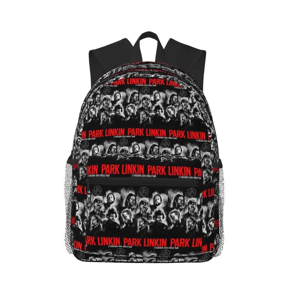 L-Linkin-S P-Park-S Band Student Backpack School Bag Hiking Travel Daypack for Boys Girls Fashion Bookbag Shoulder Bags
