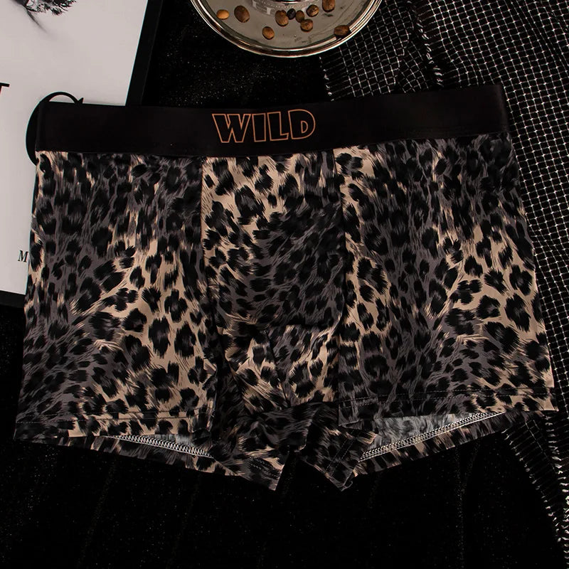 EXILIENS New Leopard 1pcs/3pcs Boxer Men Underwear Hot Underpant Mens Boxers Masculinas BoxerShorts Man Panties Size L-3XL KX735
