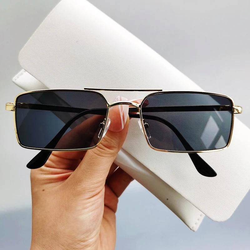 Clearance Metal Vintage Sunglasses Women  Men Luxury Brand Double Bridge Glasses Women Designer Eyewear Men Oculos De Sol BAZAARHUBO