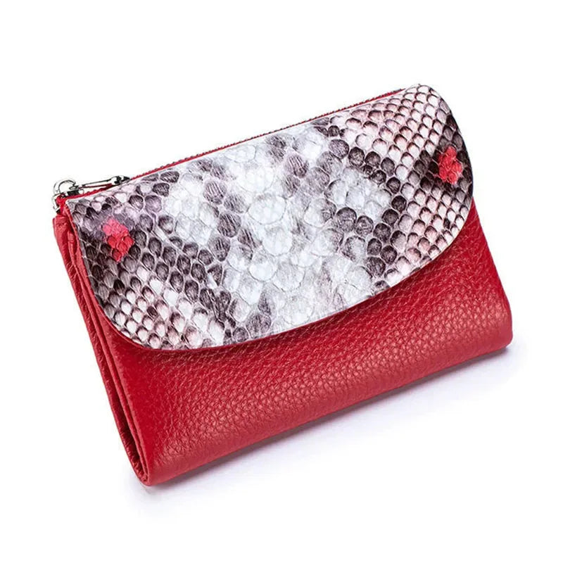 Short Genuine Leather Wallet Women RFID Card Holder Purse Ladies Mini Soft Real Cow Leather Clutch