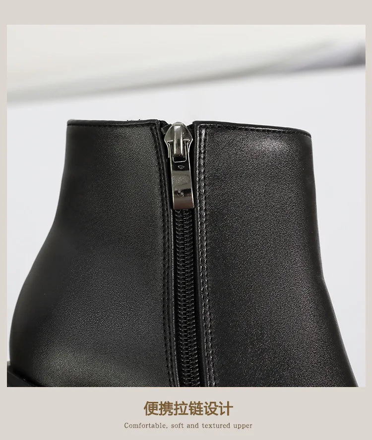 2026 New Women's Boots Sexy Ultra High Heels Woman Round Toe Boots Platform Shoes Women Shoes Ankle Boots Zipper Party Shoes