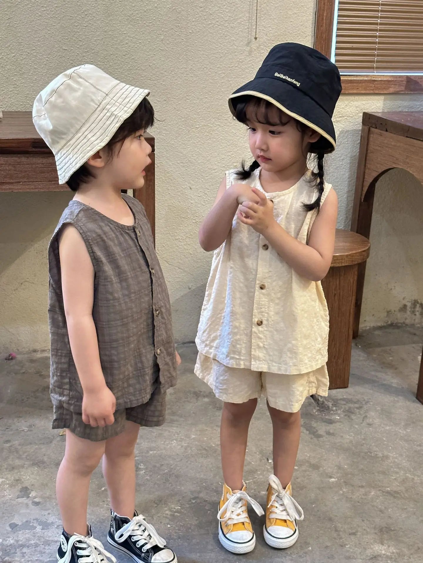 2026 Summer Kids Clothing Set Boys Vest and Shorts 2 Pcs Suit Korean Style Casual Girls Clothes Set Unsex Children Outfit