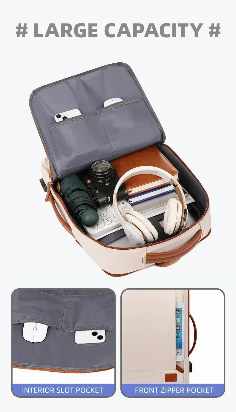 Women Business Backpack Waterproof Laptop Computer Pack Weekender Commuter Bag With USB Port College Student Bags Travel Daypack