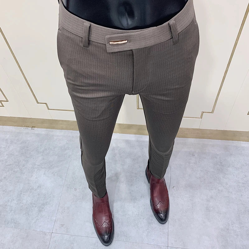 Men Suit Pants Dress Pantalone Hombre Stretch Slim Formal Trousers Calça Masculina Solid Color Casual Pants Fashion Men Clothing