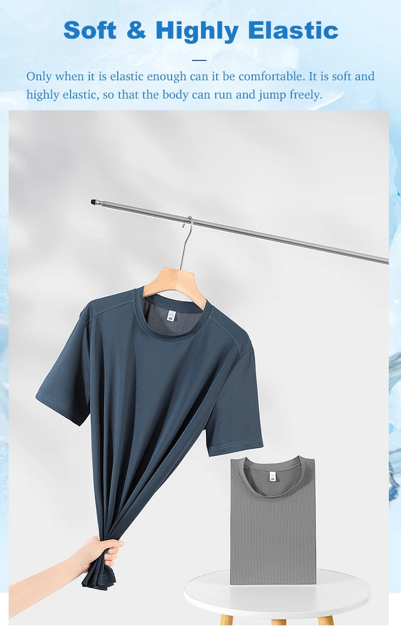 LNGXO Sports T-Shirt Man Trekking Hiking Climbing Running Sports Short Sleeve Tee Stretch Quick Dry T-Shirt Gym Sportswear