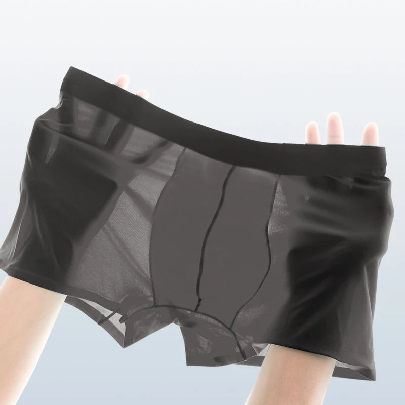 Men's underwear wholesale, European and American cross-border ice silk English size four-corner pants, large size underpants