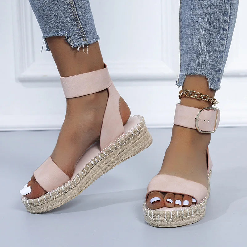 Women's wedge sandals comfortable optical sole large size spring and summer women's shoes hot sale 2024