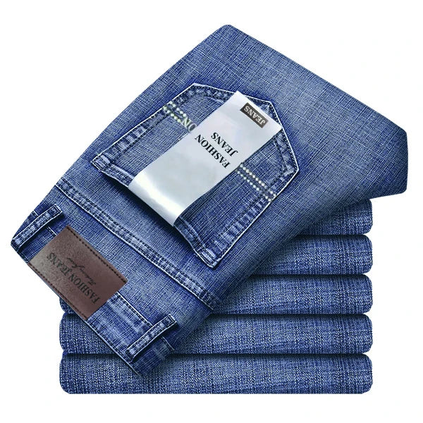 2026 Thin or Thick Material Slim Fit Men's Luxury Classic Style Men Jeans Business Stretch Denim Male Trousers Clothing