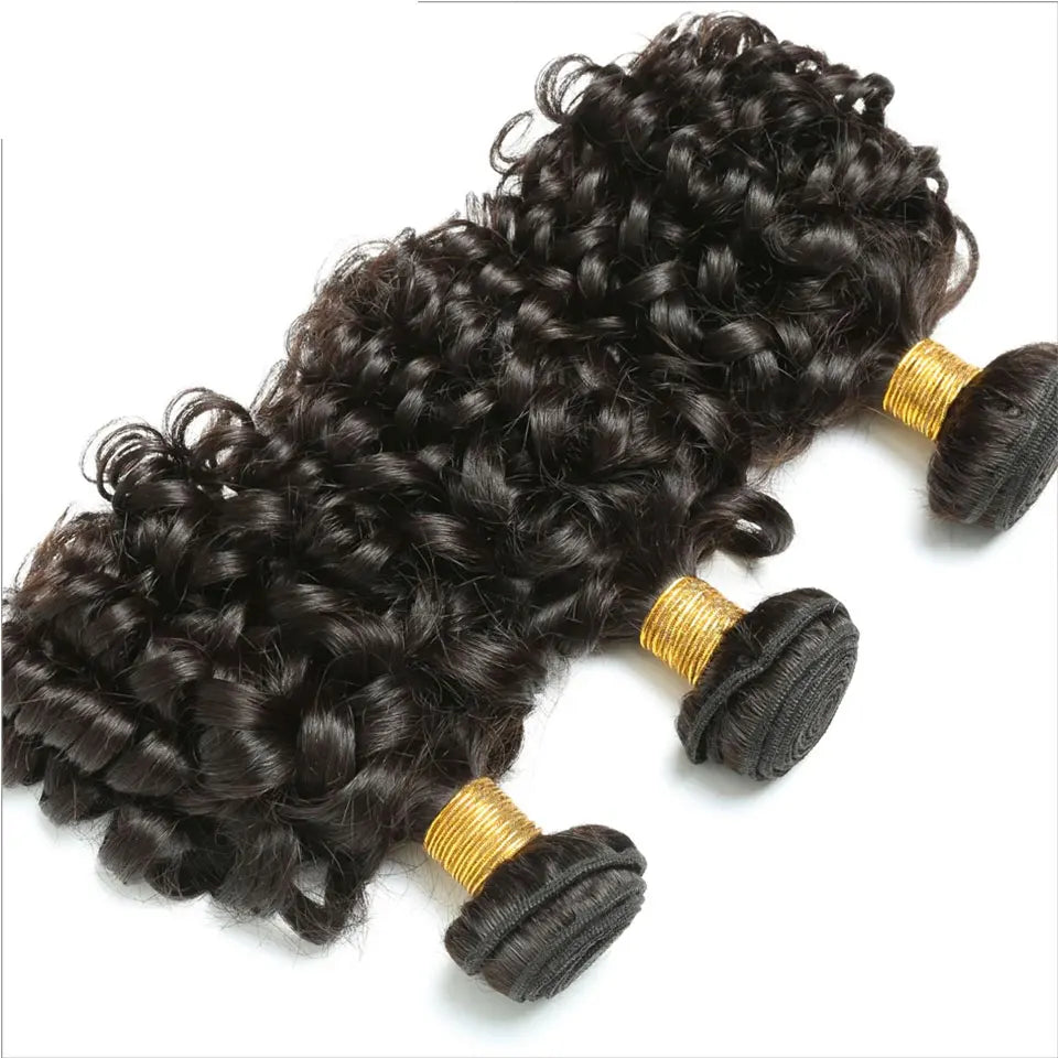 Baierte Brazilian Funmi Bouncy Curly Human Hair Weave Bundle Machine Double Weft Virgin Funmi Curly Human Hair Bundles For Women