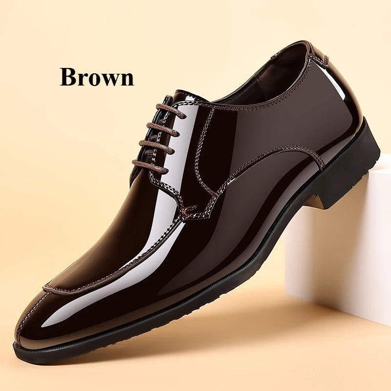 Business Men's Dress Shoes Patent Leather Trend Mens Party Shoe Soft Sole Casual Shoes Plus Size 38-48 Men Shoes High Quality