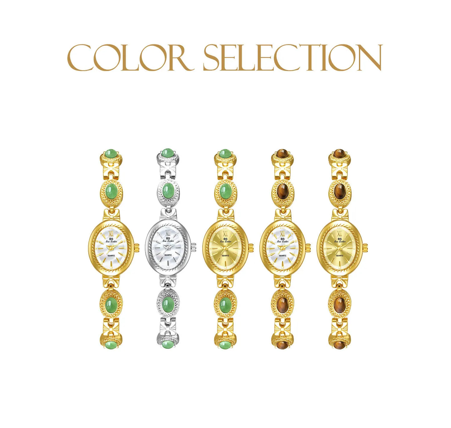 Elegant Women's Watch Jade Bracelet Small Clock Fashion Quartz Watches Luxury Golden Wristwatch Gifts For Women Original Brand