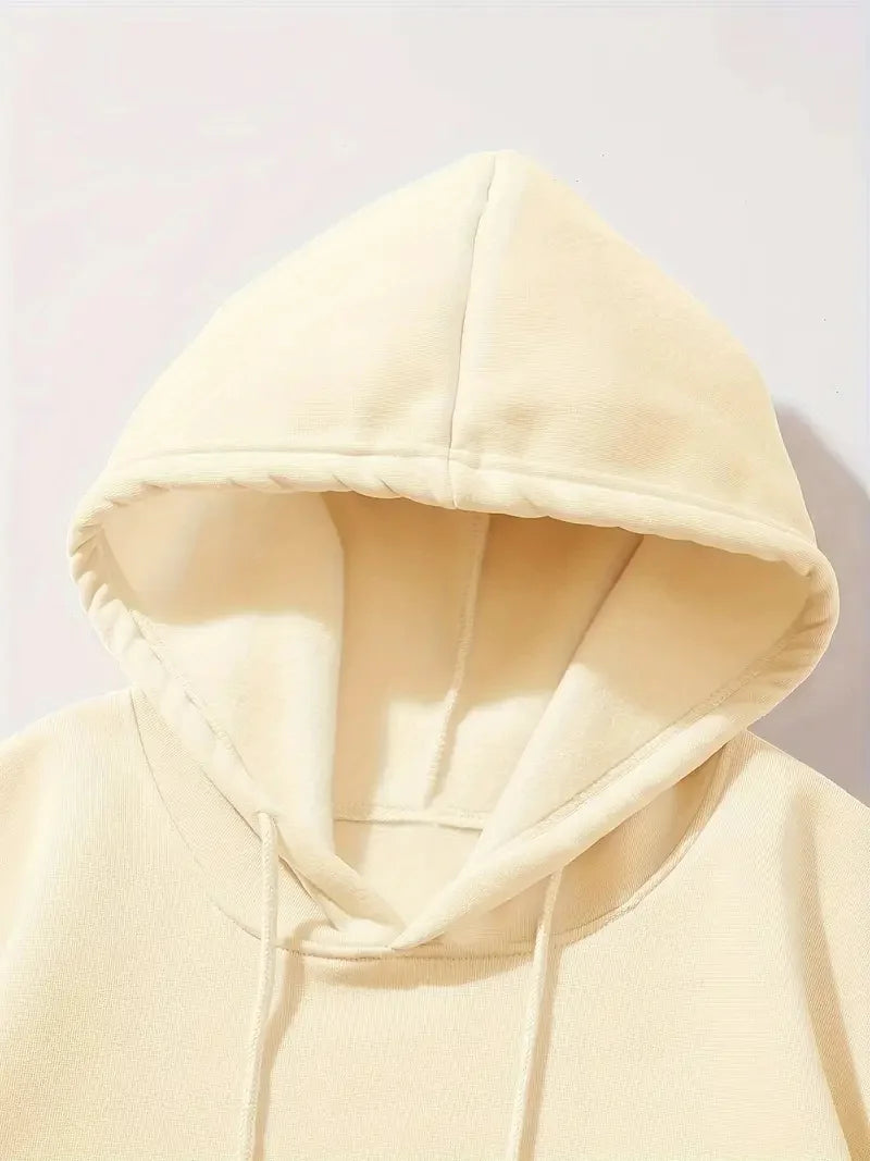 Men's autumn and winter casual fashion loose back poker card A graphic printed long sleeved hooded sweatshirt warm pullover BAZAARHUBO