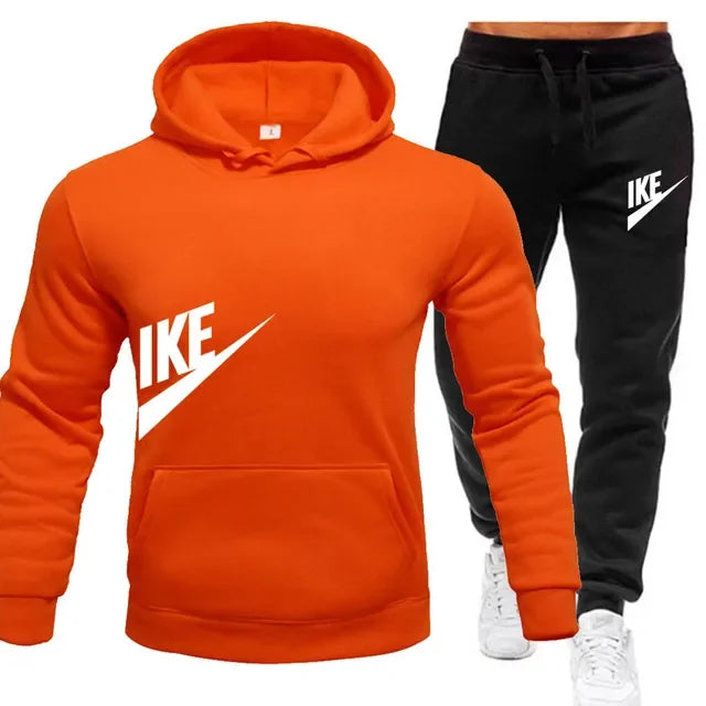 New autumn and winter jogging men's and women's sportswear set, a fashionable street hooded sweatshirt and pants 2-piece set