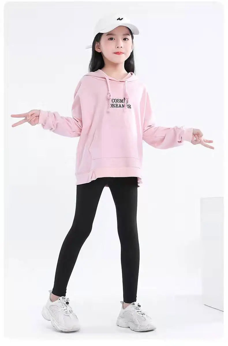 Autumn Solid Kid Leggings Girl Thin Tights Sweatpants 2+y Child Casual Ankle Length Pants Spring Toddler Skinny Cropped Trousers
