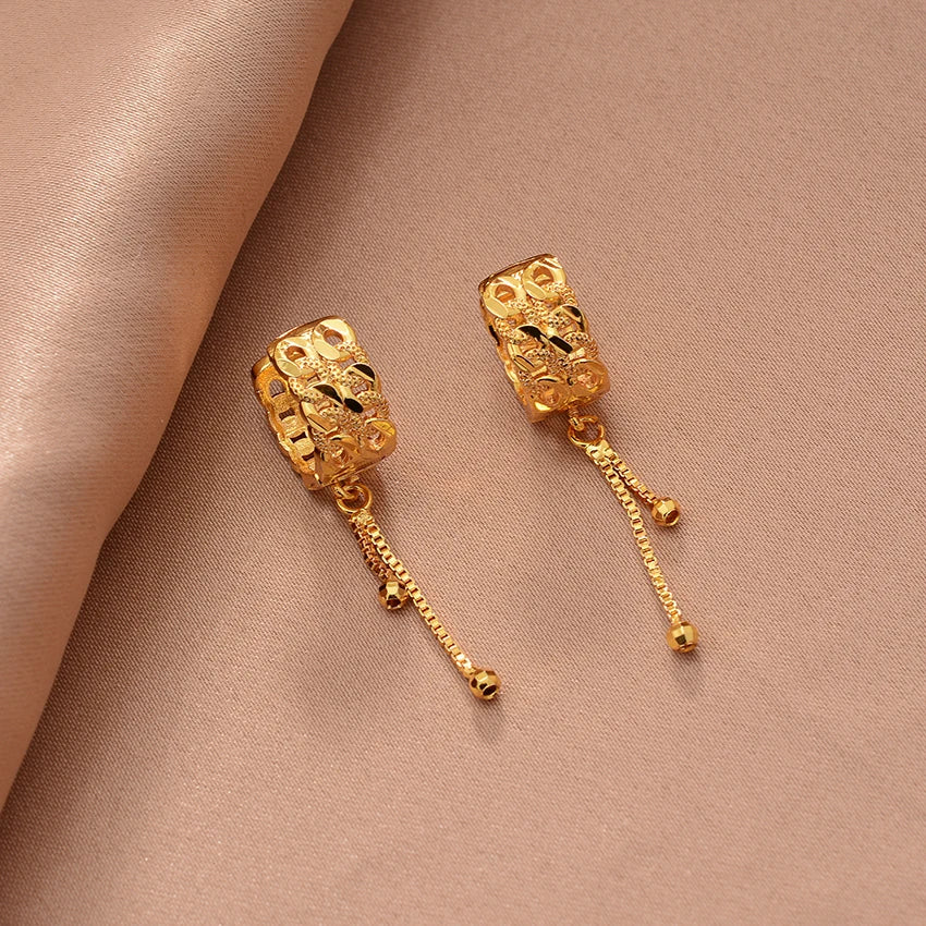 Ethiopian Gold Color Earrings For Woman African Fashion Wedding Bridal Party Wife Earrings Jewelry New