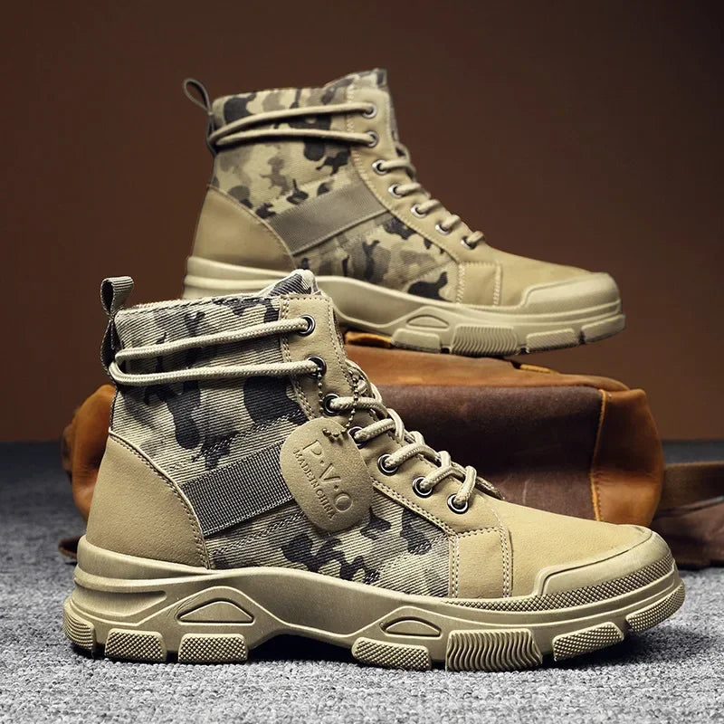 2024 New Men Military Tactical Men's Boots Special Force PU Leather Waterproof Desert Combat Ankle Boot Army Work Men Shoes EVA