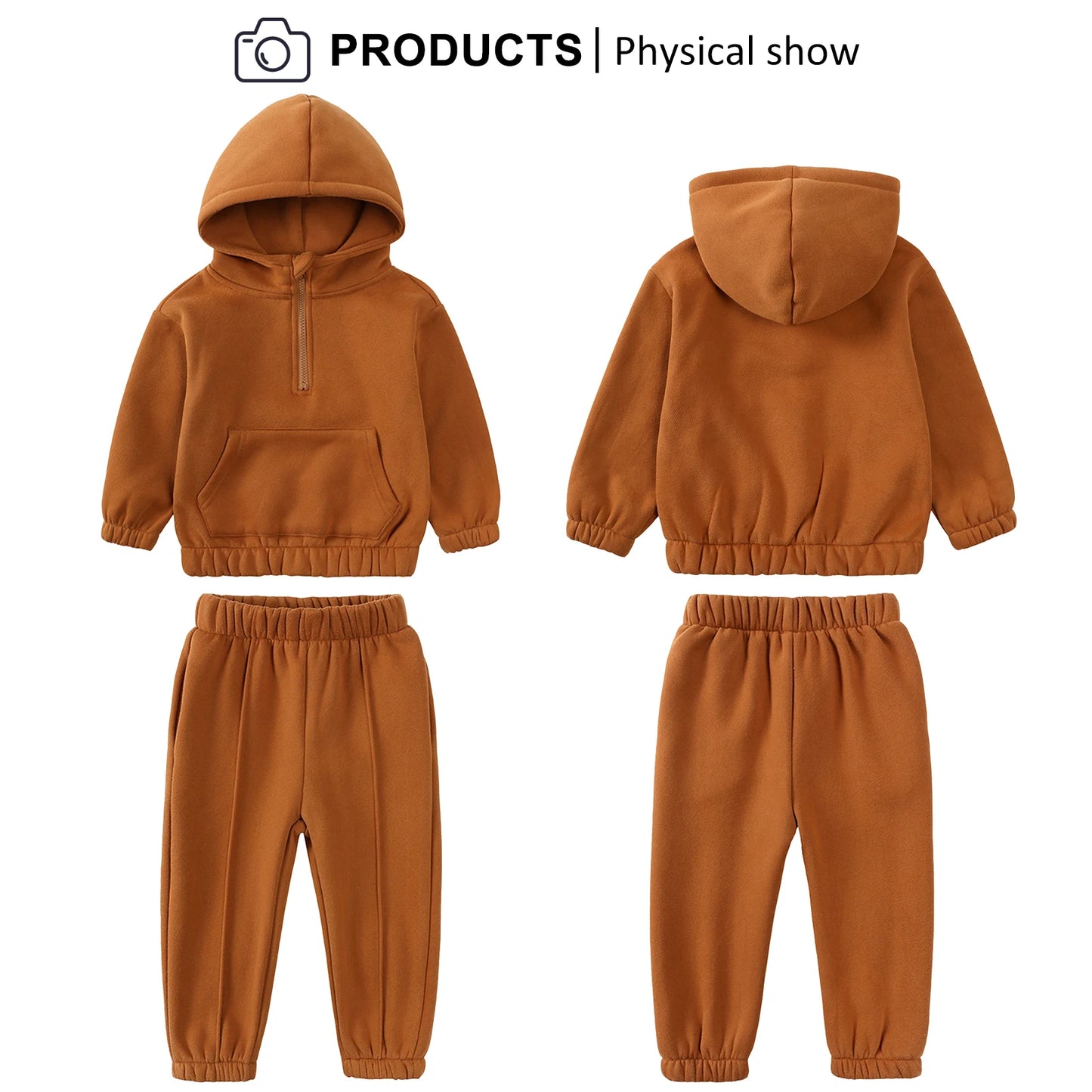 Toddlers Tracksuit,Boys Girls Jog Suits,Fleece Warm Kids Sweater Shirt+Sweater Pants,Children's Casual Sportswear,Teen Jumpsuits