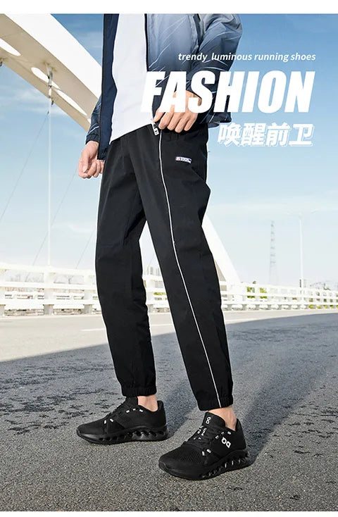 Spring new men's sports shoes breathable mesh shoes casual shoes outdoor running shoes with cushioning and lightweight design