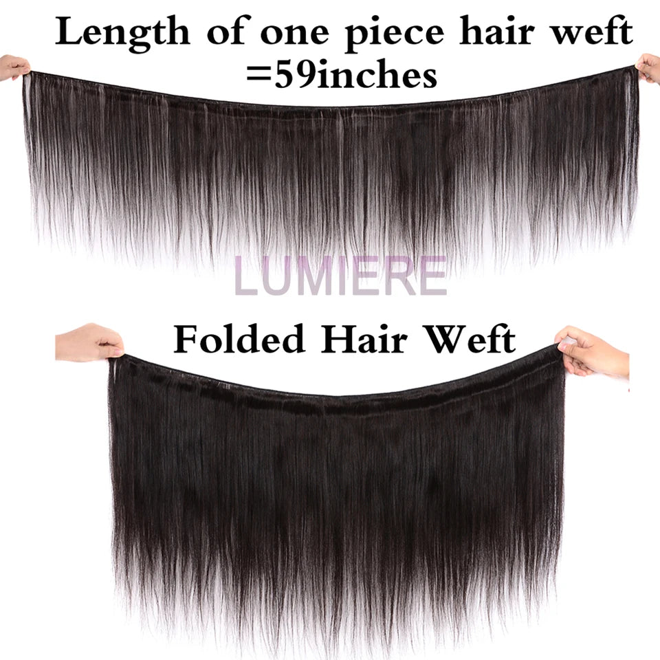 38 40 Inch Bone Straight 100% Virgin Unprocessed Human Hair Bundles Deal Raw Hair Extensions Brazilian Natural Black Wholesale
