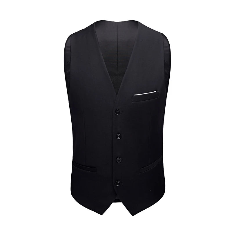 M-6XL Luxurious Fashion High-end Solid Color Men's Official Business Casual Suit Vest Groom Wedding Dress Party Male Waist Coat