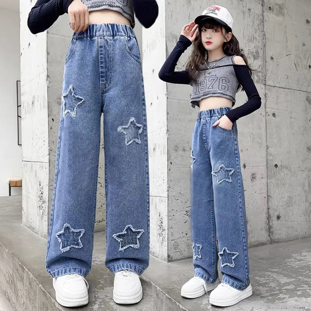 Kids Clothes Baby Girls Pants Sweatpants Children's Clothing Denim jeans Autumn Streetwear Spring Casual Kids Pants
