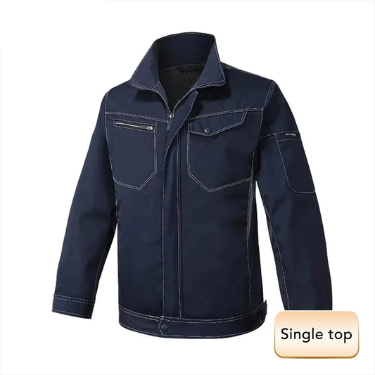 Fashion Denim Workwear for Men Women Spring Autumn Long-sleeved Work Clothes Wear-resistant Uniform Coat Workshop Uniforms