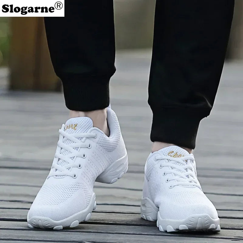 Men's Mesh Dance Shoes Male Soft Sole Yoga Shoes Man 2024 New Sports Sneakers Breathable Weaved Sports Shoes Jazz Modern Dance