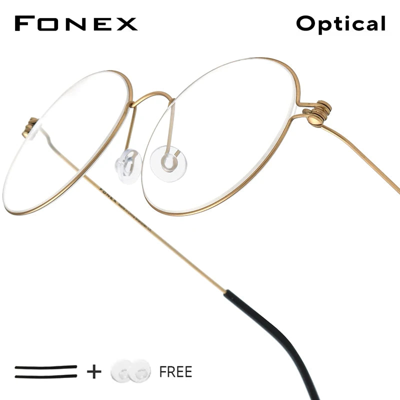 FONEX B Titanium Glasses Frame Women Brand Design Eyeglasses Men Korean Denmark Ultralight-Weight Morten Screwless Eyewear 7510 BAZAARHUBO