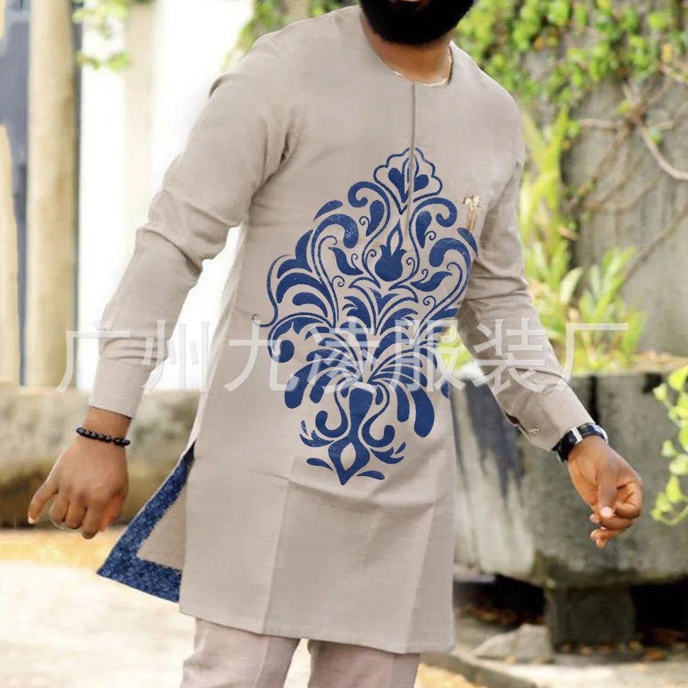 2026 Summer Fashion African Shirts for Men Slim Casual Shirt Tops Patchwork Design Ethnic Style Traditional Men's Clothing S-5XL