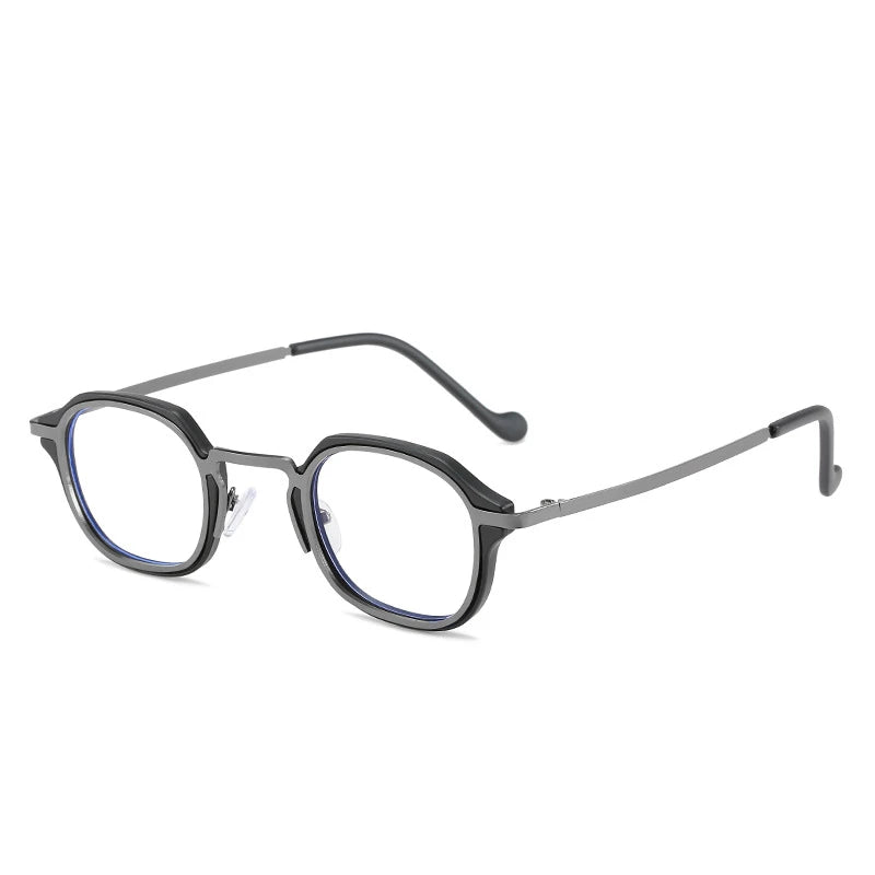Blue Light Computer Glasses Men TR90 Metal Round Frame Myopia Glasses Women Vintage Optical Nearsighted Eyeglasses 0 To -600 BAZAARHUBO