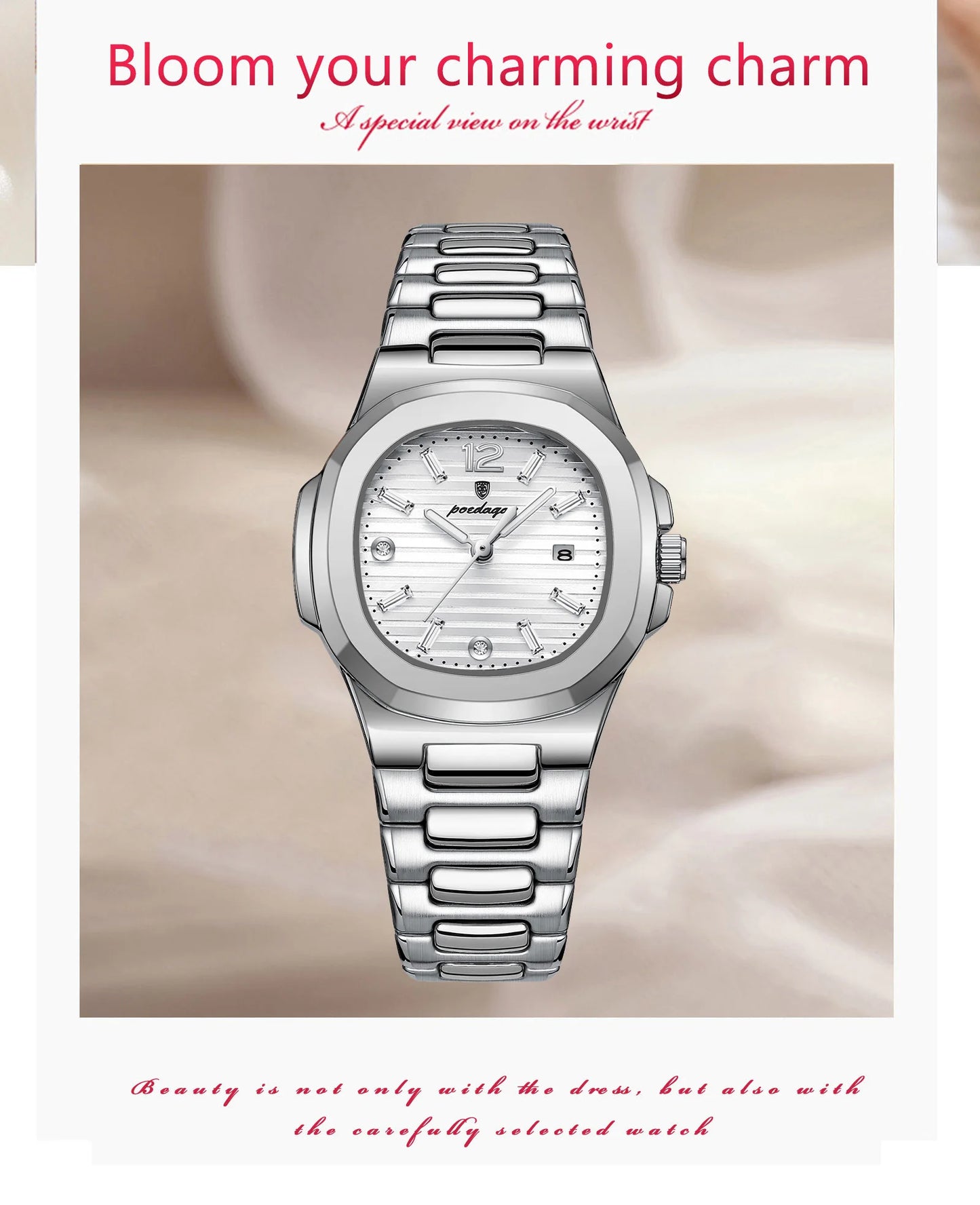 POEDAGAR Casual Fashion Ladies Wristwatch Luminous Waterproof Date Woman Watch Luxury Quartz Square Women's Watches Reloj Hombre