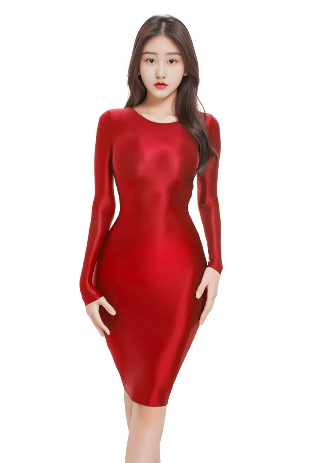 Sexy Satin Shiny Pencil Dresses Package Hip One Step Dresses Women's Elegant Party Bodycon Elastic Miniskirts New In Now