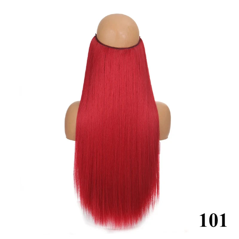 Fish line hair extension piece length (40cm 50cm 60cm) straight hair curly hair daily wear suitable for all women