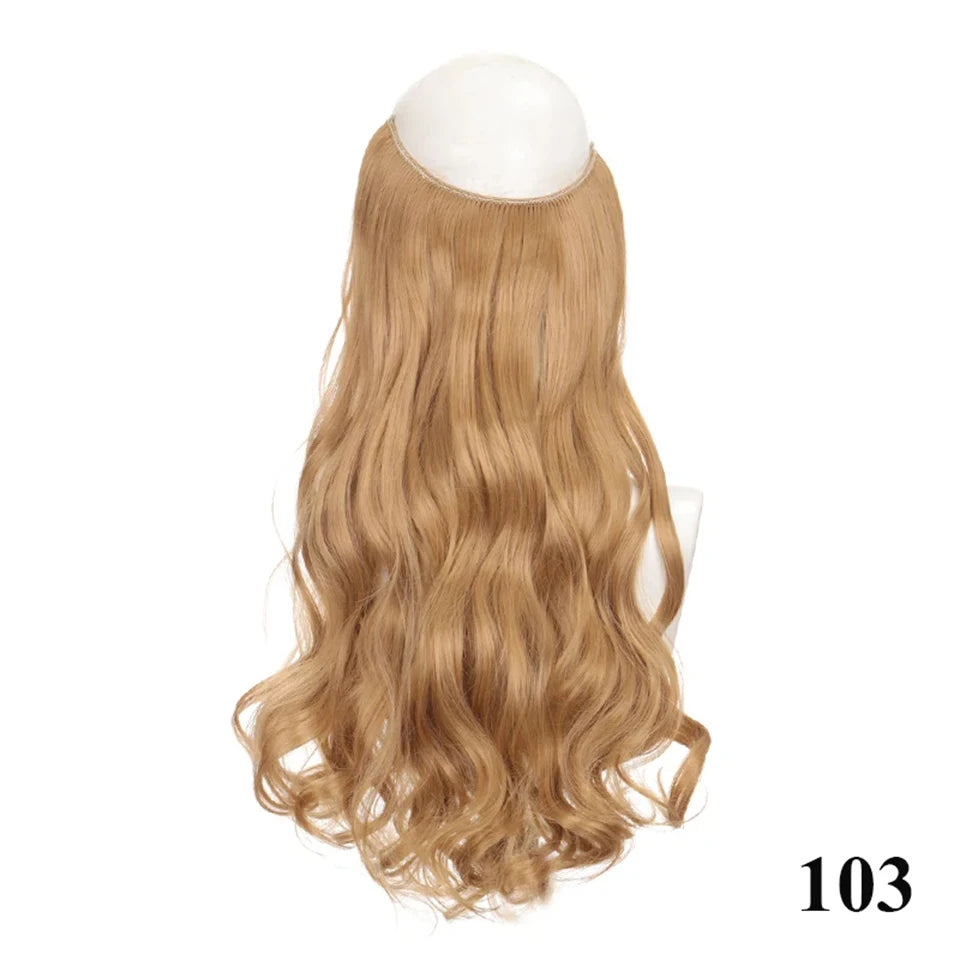 Fish line hair extension piece length (40cm 50cm 60cm) straight hair curly hair daily wear suitable for all women