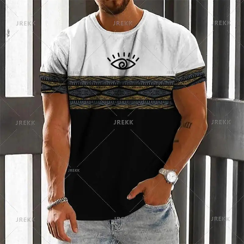 African Clothes For Men Dashiki T Shirts Traditional Wear Clothing Round Neck Casual Retro Streetwear Vintage Ethnic Style Tops