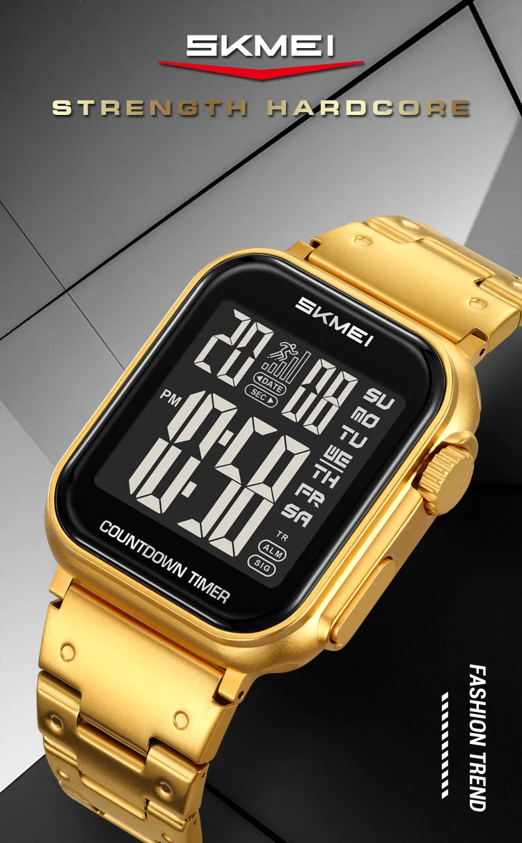 SKMEI 2447 Brand Fashion Men's Electronic Watch Calendar Alarm Clock Luminous Countdown Digital Watches for Man reloj hombre