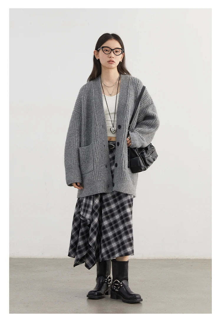 Chic Ven Women Skirt A Line Retro Loose High Waist Plaid Long Autumn Winter 2026