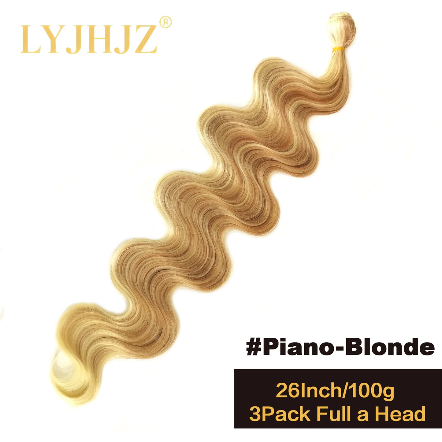 Colorful Body Wave Hair Bundles 613 Piano Blonde Natural Synthetic Hair Extensions Ombre Thick Ponytail Loose Deep Hair Weaving