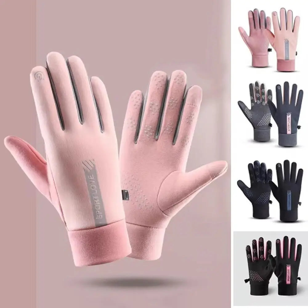 Winter Gloves Women Cycling Bike Thermal Cold Resistance Wind Waterproof Bicycle Warm Outdoor Running Skiing Mittens BAZAARHUBO