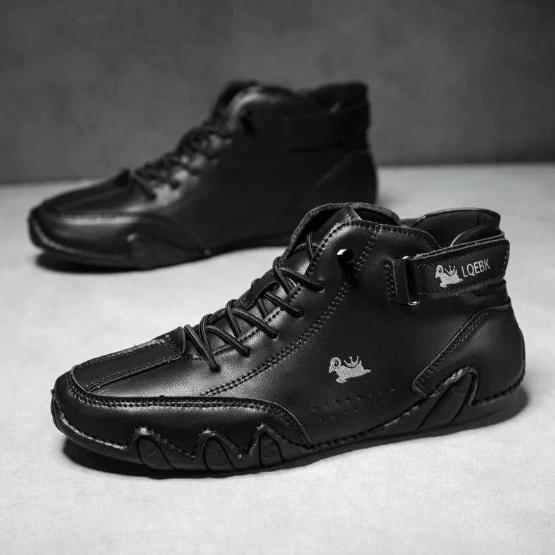 LDECK Leather Casual Shoes Sneakers for Men Fashion Outdoor Walking Loafers Shoes Comfortable Footwear Luxury Man Boots 2025 New