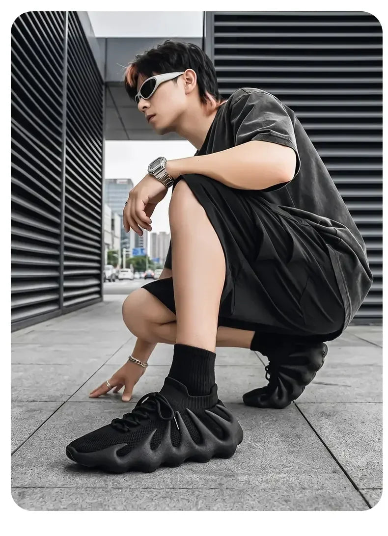 Men Sports Running Jogging Shoes Summer Casual Sneakers Outdoor Breathable Mesh For Women Light Shock-absorption Black Tennis