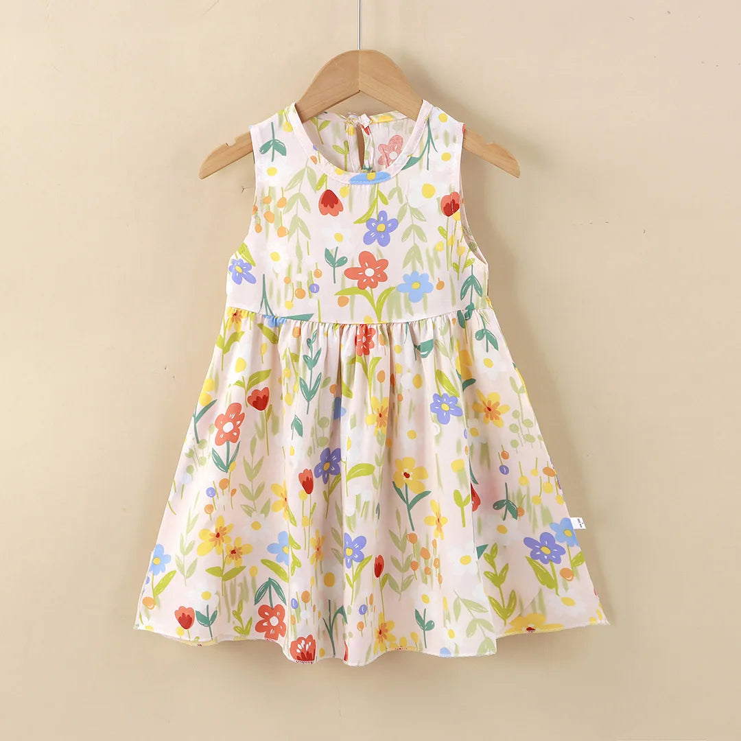 Girl Dress Summer Kids Clothes Girls Children Printed Beach Dresses Sleeveless Princess Party Outfit Children's Casual Clothing