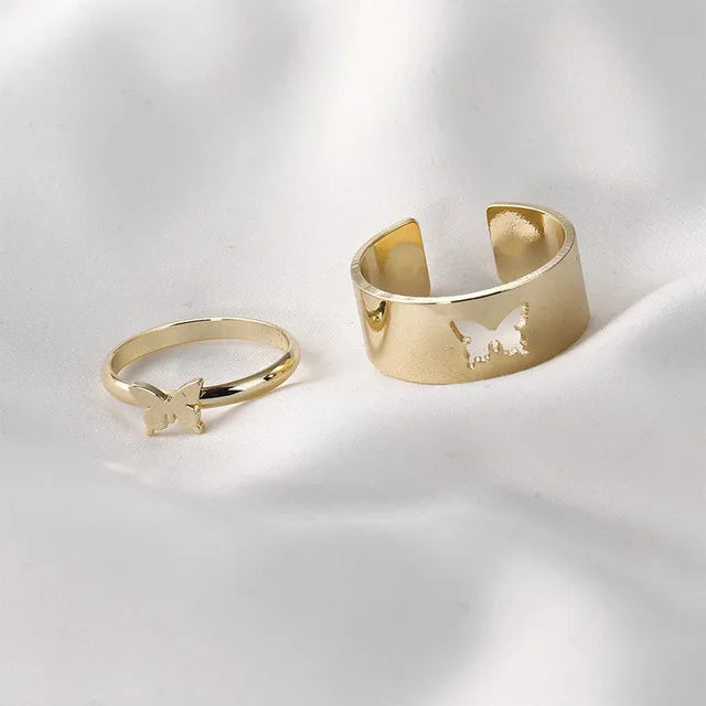 3pcs/set Bohemian White Enamel Round Metal Ring Sets Geometric Twist Open Adjustable Rings Sets for Women Girl Wedding Jewelry