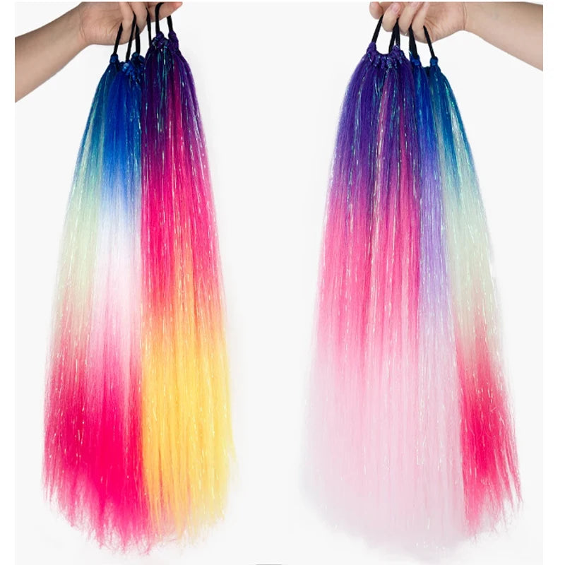 H&STAR  24Inch Synthetic Hair Ponytail Hair Extensions  Hair Shiny Hair Ponytail Extension For Braiding Hair On Hair Tie Loose