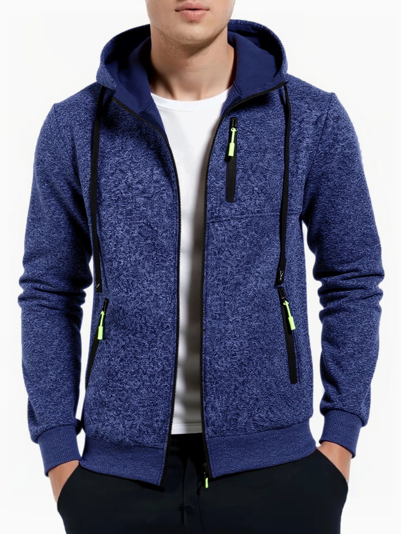Men's Sports Jacket Long Sleeve Sweatshirt Zipper Design Hooded Cardigan Coat Men Sportswear Slim Fit Casual Jacket Clothing