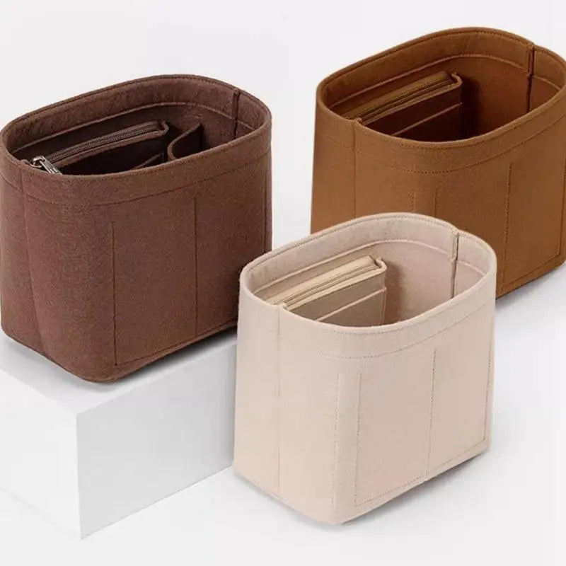 Multi-Pocket Felt Insert Bag Organizer Makeup Organizers Liner Perfect for Women Handbags Bucket Bag Bag Accesories Cosmetic Bag