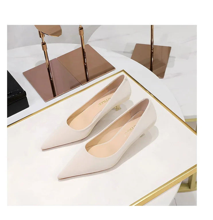 BIGTREE Shoes Women 4.5 Cm Heels Pointed Toe Woman Pumps Fashion Kitten Heels Large Size 34-43 Sexy Mid Heeled Female Shoes 2026