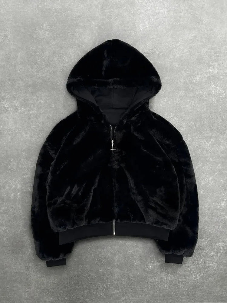 New Autumn Winter New Hooded Sweatshirt Both Sides Women's Jackets Fashion Retro Leopard Print Zipper Hoodie Loose Tops Female